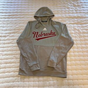 Team Issued Adidas Nebraska Men's Gray Hoodie